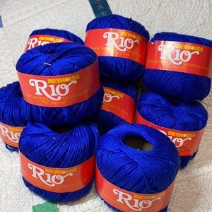 REYNOLDS Rio 100% cotton yarn lot of 8 skeins made in Brazil royal blue